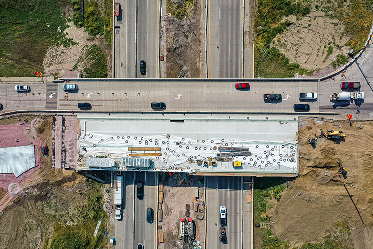 Construction progress 41st Street bridge.